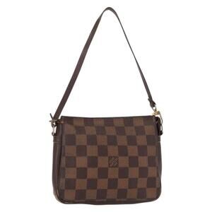 LOUIS VUITTON Damier Ebene Trousse Makeup Pouch N51982 LV Auth 156698